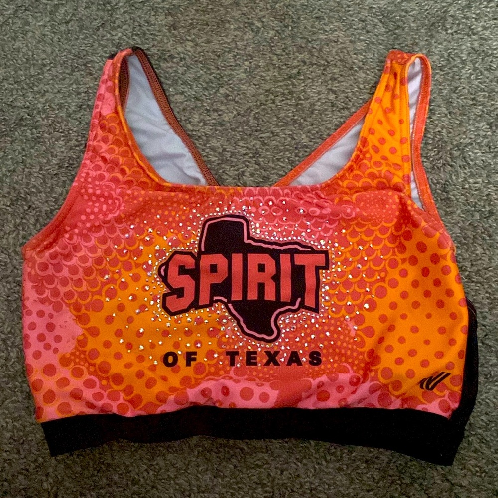Spirit of Texas orange/ coral sports bra